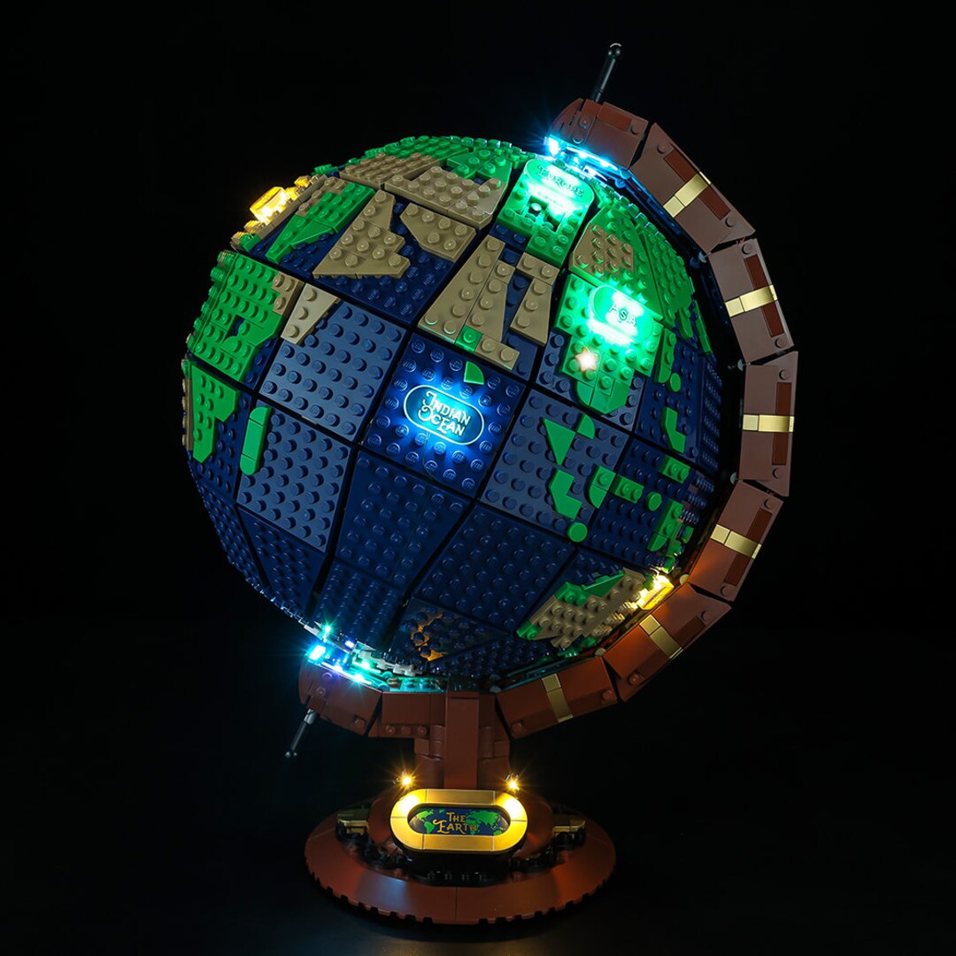 Illuminated Lego globe