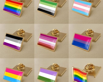 Badge Pin Pride Rainbow LGBTQ Flag Metal Enamel - CSD Gay Lesbian Transgender Bisexual Divers LGBT Accessoire Progress Jewellery