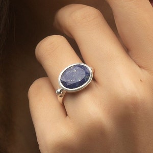 Lapis Lazuli Ring, 925 Stering Silver Ring, Gemstone Ring, September Birthstone Ring, Boho Ring, Cocktail Ring, Promise Ring, Bridal Ring