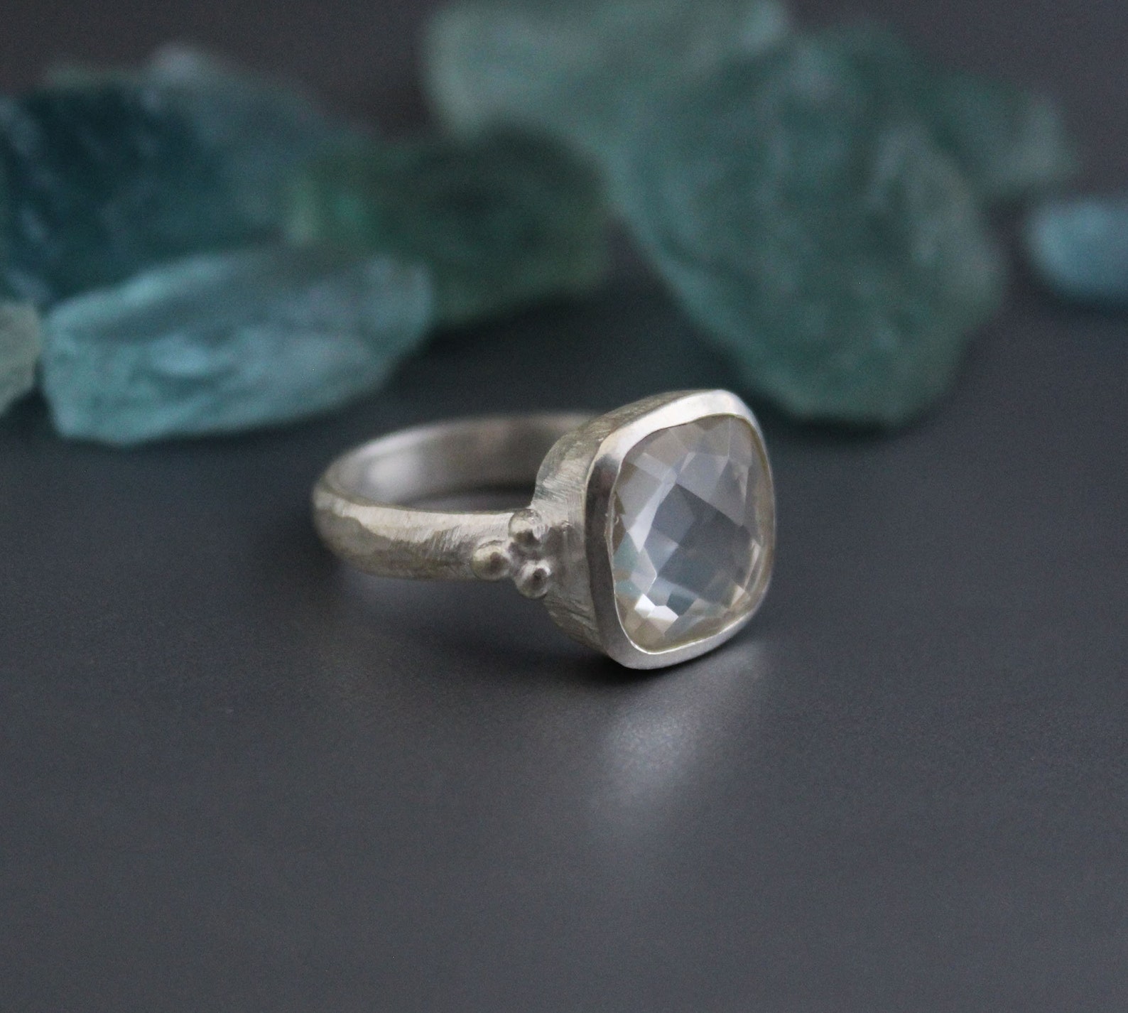 Clear Quartz Ring 925 Solid Sterling Silver Ring Crystal - Etsy