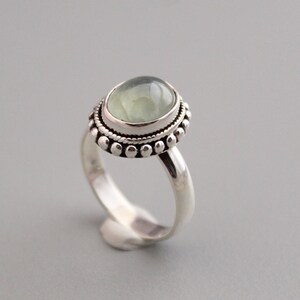 Natural Prehnite Gemstone Ring, 925 Sterling Silver Ring, August Birtstone, Hand Crafted Bohemian Ring, Rings, Gifts for her, 100% handmade