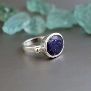 Lapis Lazuli Ring, 925 Stering Silver Ring, Gemstone Ring, September Birthstone Ring, Boho Ring, Cocktail Ring, Promise Ring, Bridal Ring image 2