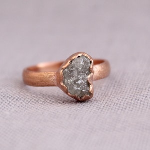 Raw Diamond Ring, Engagement Ring, Personalized Gifts For Mom, April Birthstone Jewelry, Wedding Gifts, Bridesmaid Gift, Gift for Bride