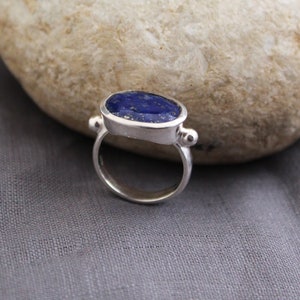 Lapis Lazuli Ring, 925 Stering Silver Ring, Gemstone Ring, September Birthstone Ring, Boho Ring, Cocktail Ring, Promise Ring, Bridal Ring image 9