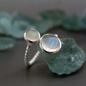 Rainbow Moonstone Ring, 925 Silver Ring, Adjustable Ring, June Birthstone Jewelry, Delicate Ring, Personalized Jewelry, Gift for Mom