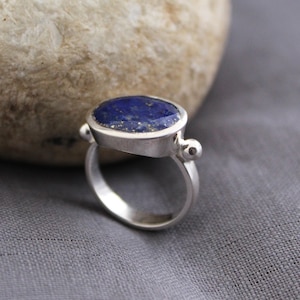 Lapis Lazuli Ring, 925 Stering Silver Ring, Gemstone Ring, September Birthstone Ring, Boho Ring, Cocktail Ring, Promise Ring, Bridal Ring image 4