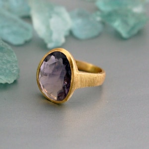 Amethyst ring, Sterling Silver Ring, Dainty Gold Ring, Handmade Statement Ring, Boho Ring, February Birthstone Jewelry, Wedding Bridesmaid