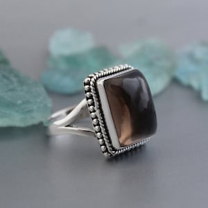 Smoky Quartz Ring, Gemstone Ring, Rings For Women, Handmade Jewelry, Antique Victorian Jewelry, Bridesmaid Gift, Gift for Mom, Gift for Wife