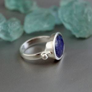 Lapis Lazuli Ring, 925 Stering Silver Ring, Gemstone Ring, September Birthstone Ring, Boho Ring, Cocktail Ring, Promise Ring, Bridal Ring image 8