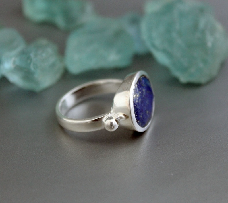 Lapis Lazuli Ring, 925 Stering Silver Ring, Gemstone Ring, September Birthstone Ring, Boho Ring, Cocktail Ring, Promise Ring, Bridal Ring image 8