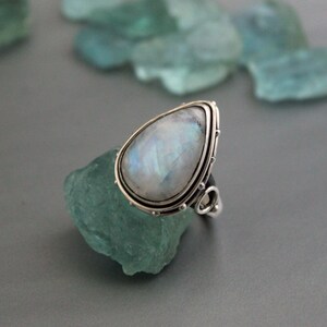 Genuine Moonstone Ring, Moonstone Silver Ring, Handmade Moonstone Ring, Moonstone Ring, Boho Ring, Moon Stone Ring, June Birthstone