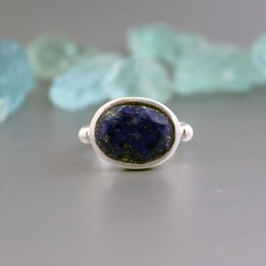 Lapis Lazuli Ring, 925 Stering Silver Ring, Gemstone Ring, September Birthstone Ring, Boho Ring, Cocktail Ring, Promise Ring, Bridal Ring image 7