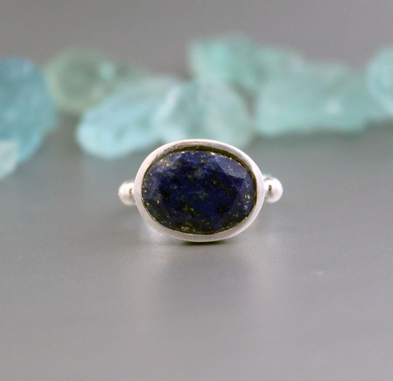 Lapis Lazuli Ring, 925 Stering Silver Ring, Gemstone Ring, September Birthstone Ring, Boho Ring, Cocktail Ring, Promise Ring, Bridal Ring image 7