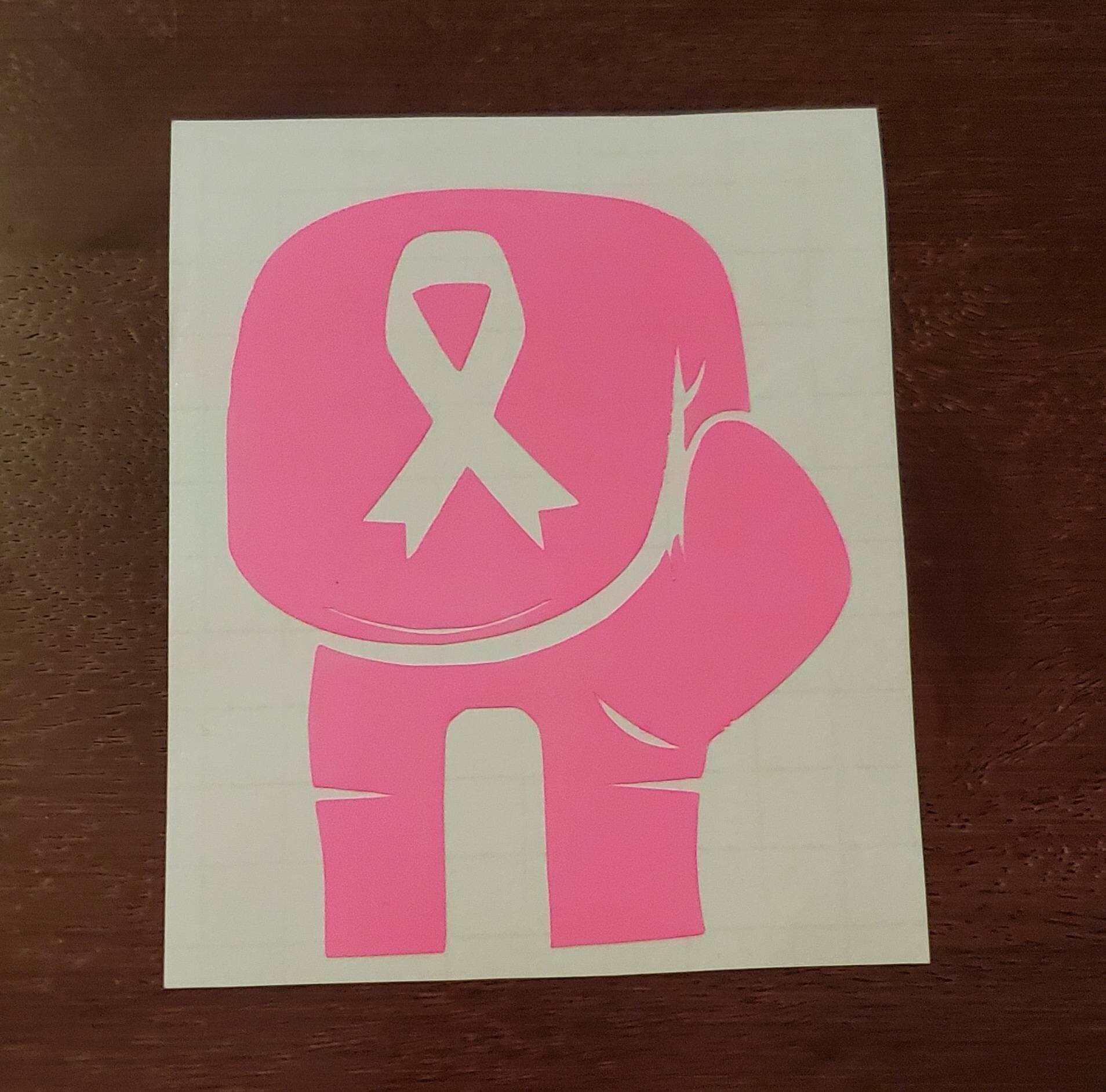 Boxing Glove Cancer Awareness Ribbon Decal Sticker Etsy