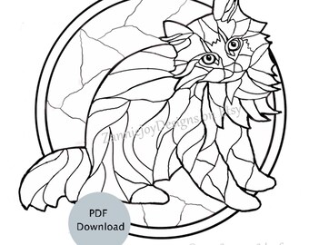 Stained Glass Inspired Designs To Color Etsy