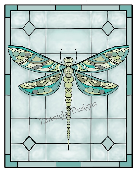 Stained Glass Dragonfly Pattern