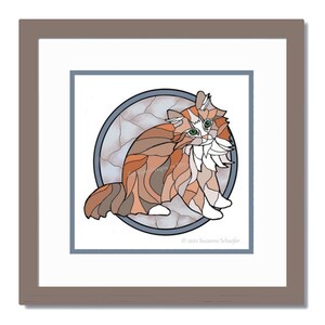 Stained Glass Cat Pattern, Instant Download, Printable Cat Art ...