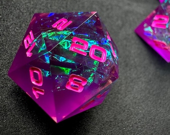 Spellwave, 7-Piece Sharp Edged Resin Polyhedral DnD Dice Set