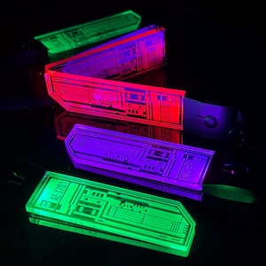 RGB LED Isolinear Chip – Rechargeable Futuristic Multi Color Light Up Accessory Pendant Keychain Ornament