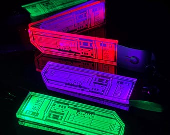 Isolineaire RGB-ledchip – Oplaadbare futuristische meerkleurige oplichtende accessoirehanger Sleutelhangerornament