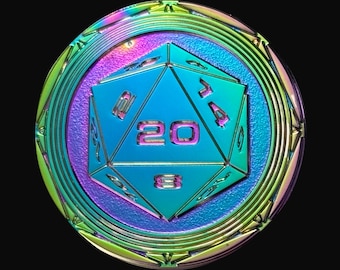 Spectral Fate Token – Metal D2 Coin for DnD, Inspiration, Decision, Critical Fail or Success