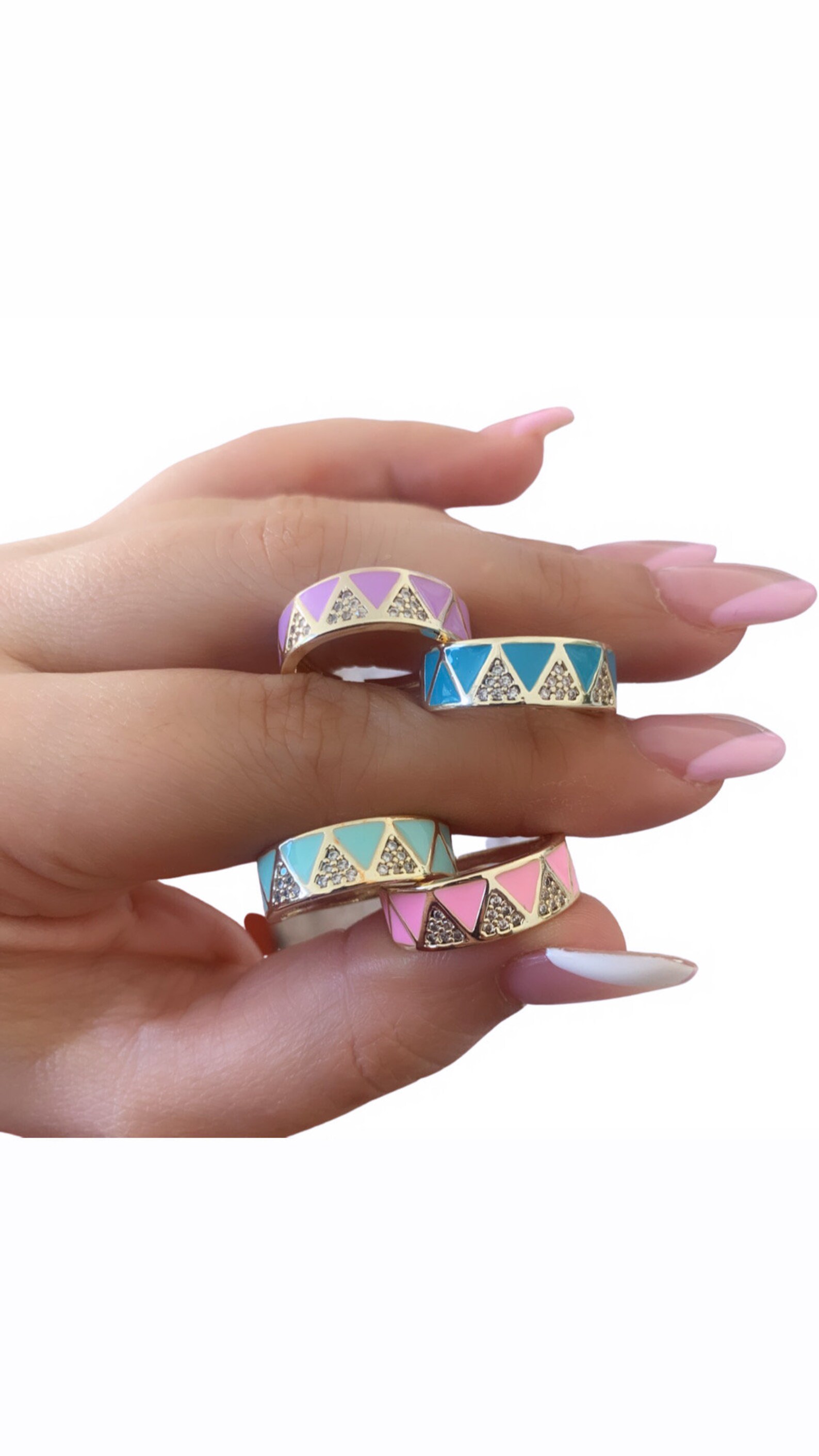 Pastel enamel ring Boho Ring Pastel Jewellery Gift for Etsy