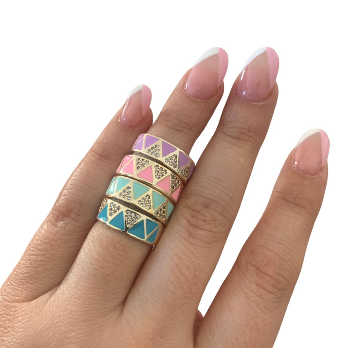 Pastel enamel ring Boho Ring Pastel Jewellery Gift for Etsy