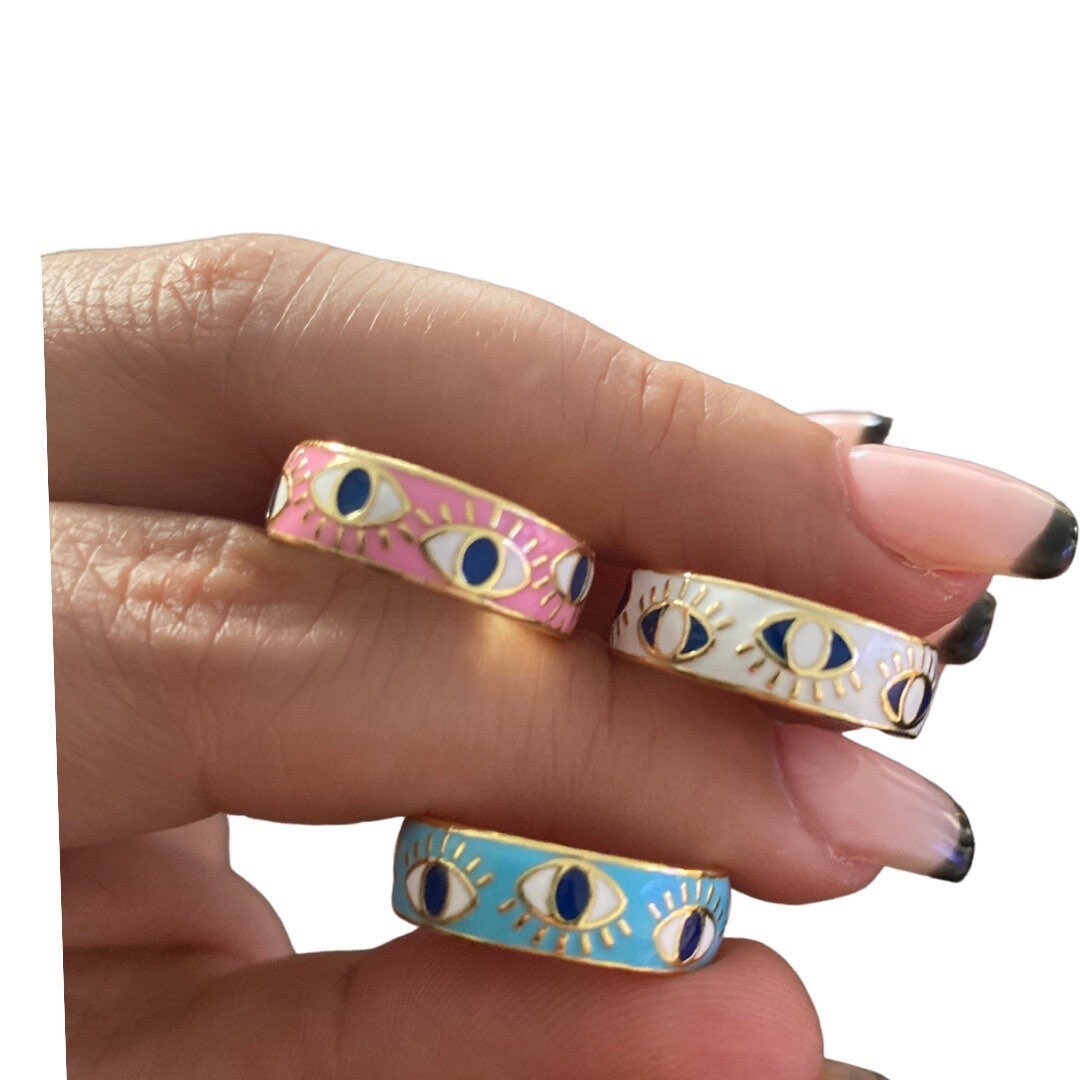 Pastel Enamel Ring Boho Ring Pastel Jewellery Gift for Her Ring Pastel