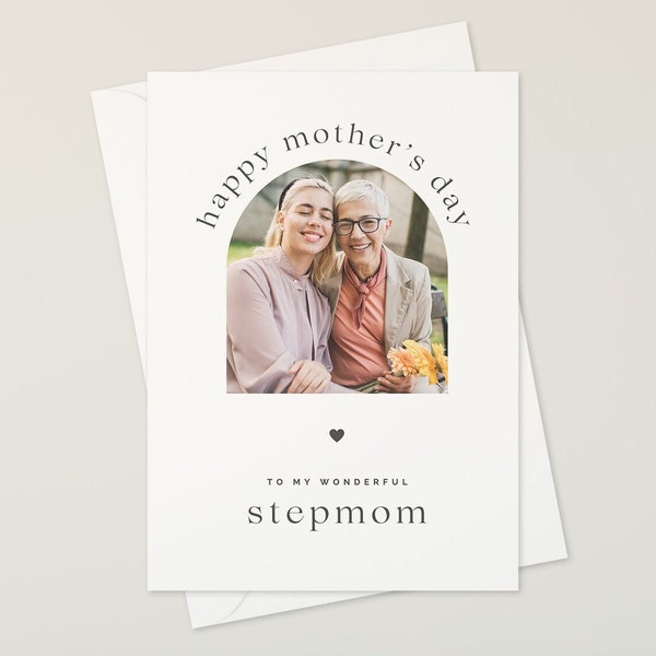 Stepmom Mother's Day Card | Custom Photo | Customizable Picture Card for Stepmother | Stepmom Gift from Stepdaughter | Happy Mother's Day