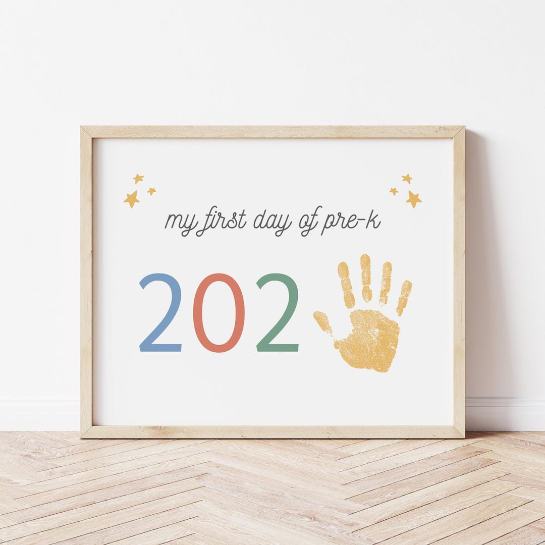 My First Day of Pre-k 2025 Handprint Art Craft, First Day of School ...