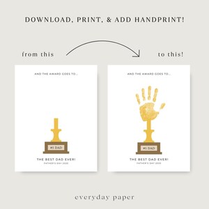 Father's Day Trophy Handprint Art Printable | #1 DAD Trophy Handprint ...