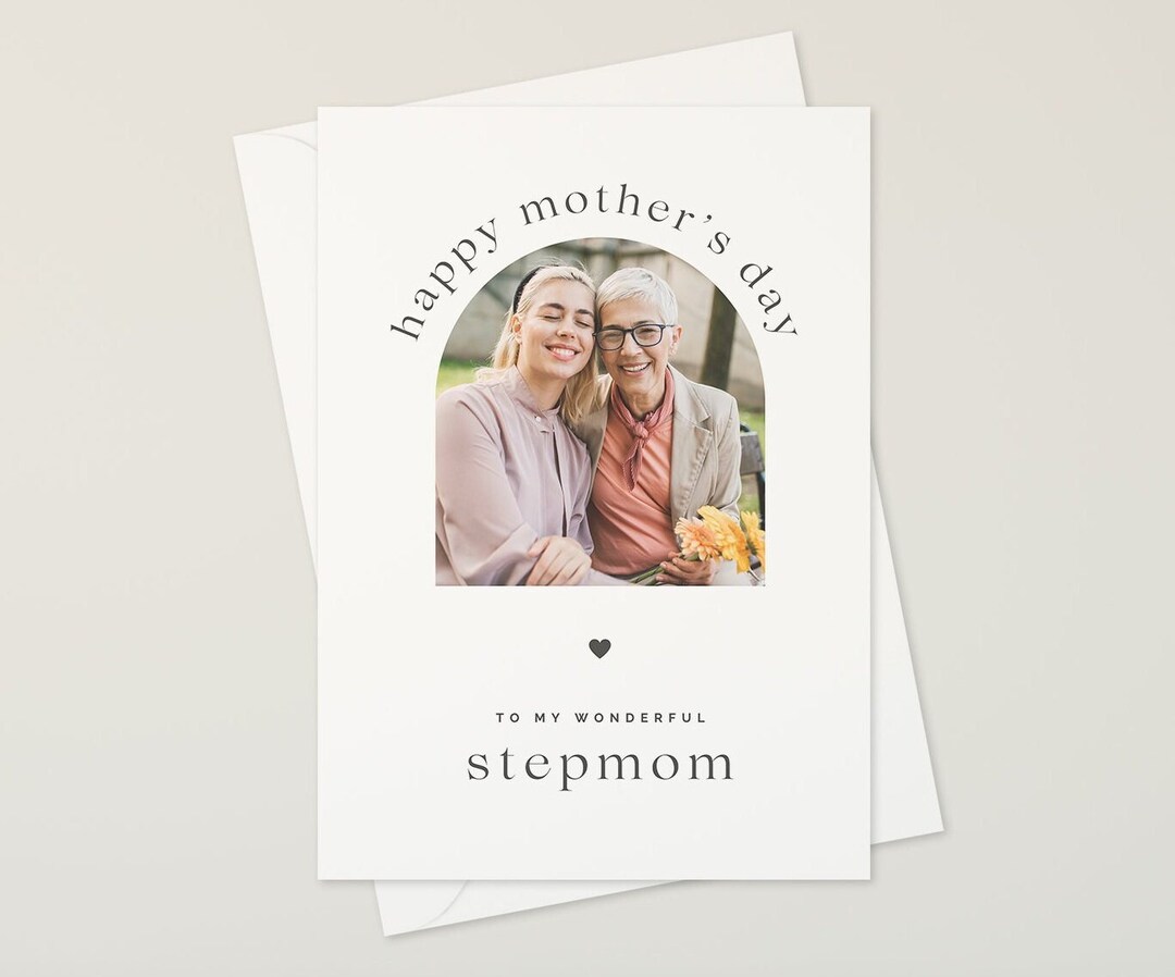 Stepmom Mother's Day Card Custom Photo Customizable Picture Card