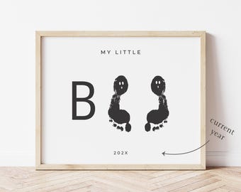 Halloween Footprint Craft, My Little Boo Ghost Footprints, Boo Footprints Art, Baby's First Halloween Footprints, Instant Download Printable