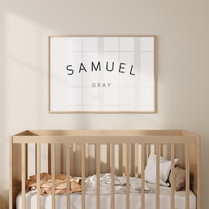 Custom Baby Name Sign for Crib | Baby Name Print for Nursery | Printable Instant Digital Download | Simple Minimal Boho Nursery Decor