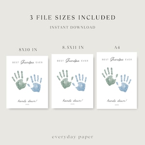 Best Grandpa Hands Down Handprint Art Printable | Grandpa Handprint ...