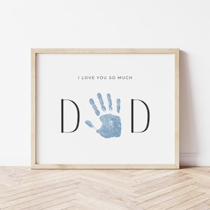 Impression d'art papa je t'aime tellement, impression d'art, cadeau d'anniversaire pour papa, carte de fête des pères pour papa, cadeau pour papa, création facile pour un bébé ou un tout-petit