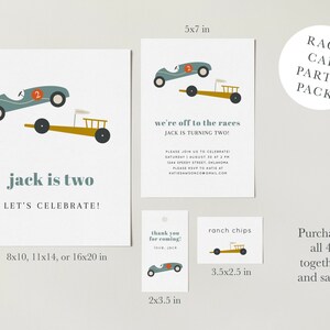 Vintage Race Car Birthday Bundle | Retro Race Car Bundle | Fully Editable Digital Download Templates | Race Car Party Pack | Bundle & Save!