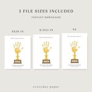 Father's Day Trophy Handprint Art Printable | #1 DAD Trophy Handprint ...