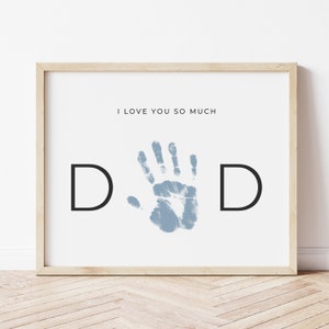 Empreinte de main papa imprimable | Créations artistiques empreintes de main pour papa | Cadeau d'anniversaire de papa minimaliste simple de bébé | Anniversaire papa imprimable | Fête des pères