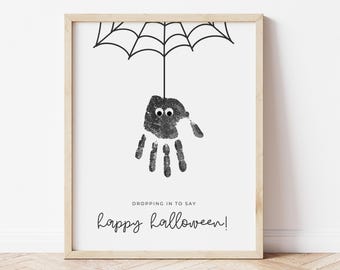 Spider Handprint Craft, Happy Halloween Handprint Craft Printable, Homeschool Preschool Kindergarten Handprint, Digital Instant Download