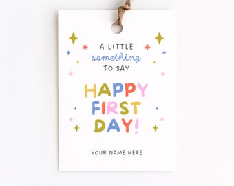 Geschenkanhänger für Lehrer zum ersten Schultag, Geschenkidee für Lehrer zum Schulanfang, Schulanfang, bearbeitbar, Name in Canva hinzufügen, Geschenkanhänger für die Klasse