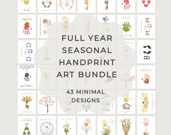 Full Year Handprint Craft Bundle, Teacher Handprint Bundle Pack for Each Season, Preschool Kindergarten Homeschool, Ready to Print Printable