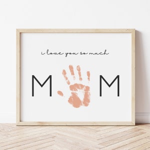 Empreinte de main de maman imprimable | Cadeau d'anniversaire pour maman et bébé | Artisanat d'art empreinte de main maman | Fête des Mères faite main | Anniversaire de maman imprimable DIY
