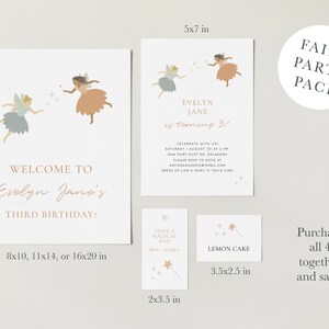 Fairy Birthday Party Bundle | Fairy First Birthday Party | Digital Download | Simple Enchanted Birthday Party | Pastel | Blush and Sage