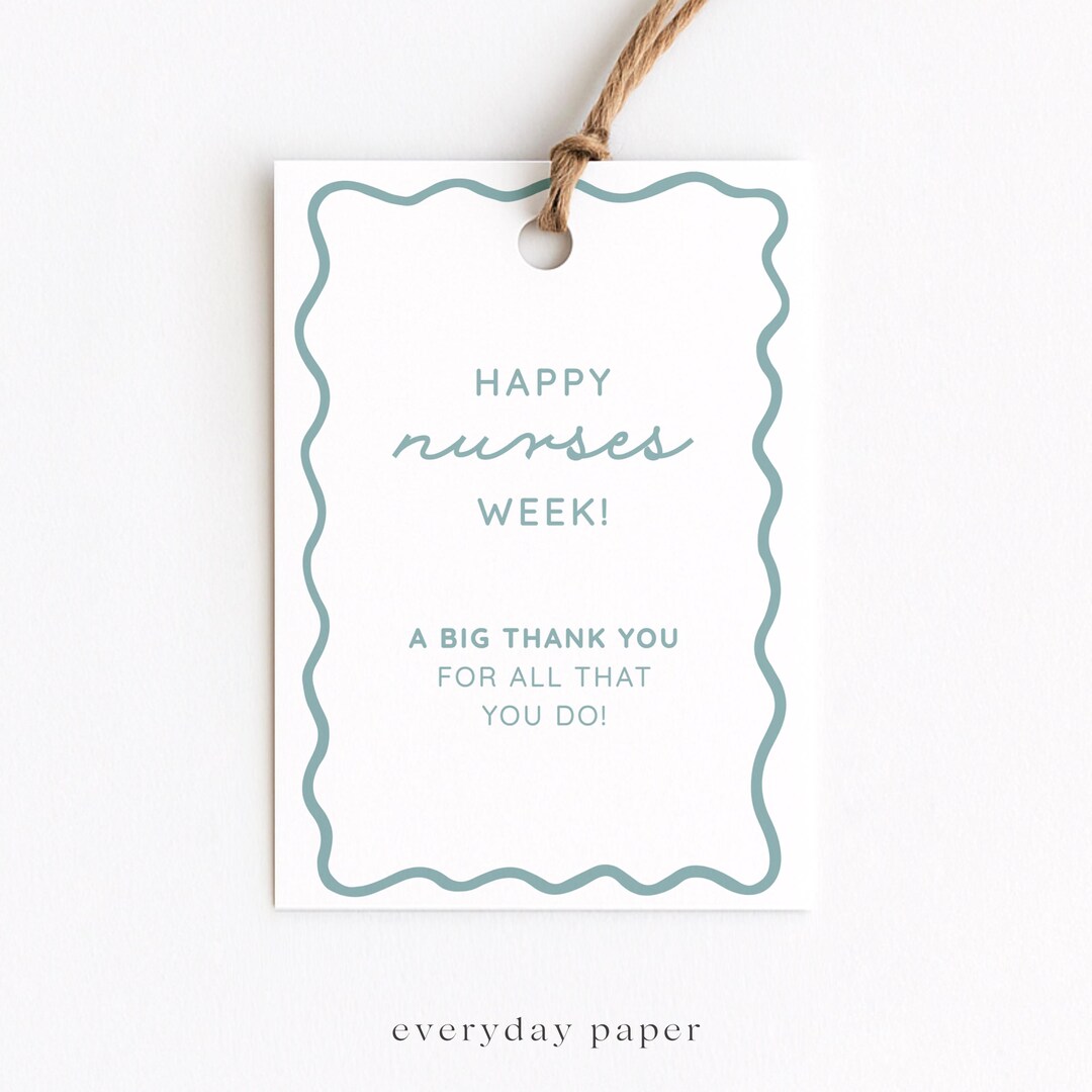 Happy Nurses Week Gift Tags, National Nurses Day Appreciation Tags, RN ...