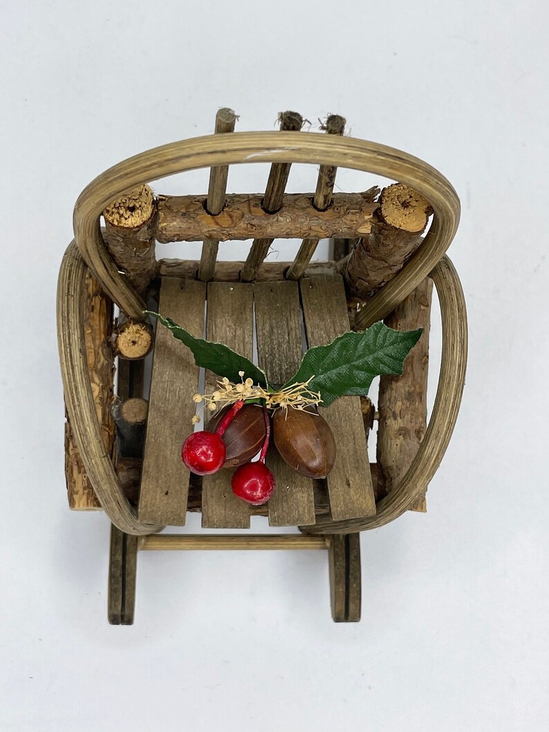Vintage Wooden Mini Rocking Chair Christmas Decor Etsy