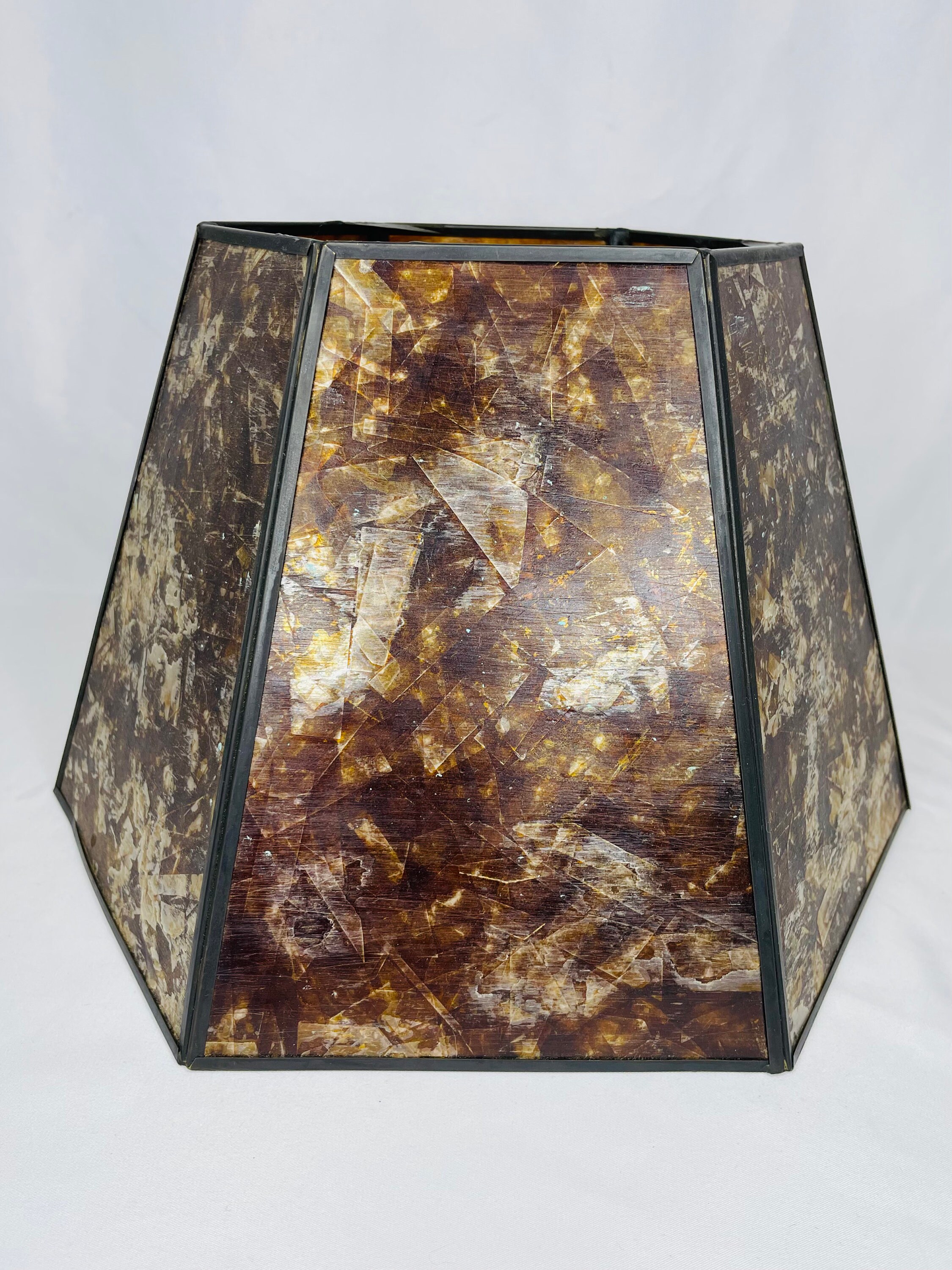 Mica 12 Amber Bronze Down Bridge Lamp Shade Etsy