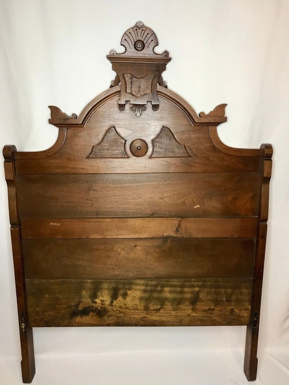 Treasured Victorian Dark Wooden Twin Bed Frame Etsy UK