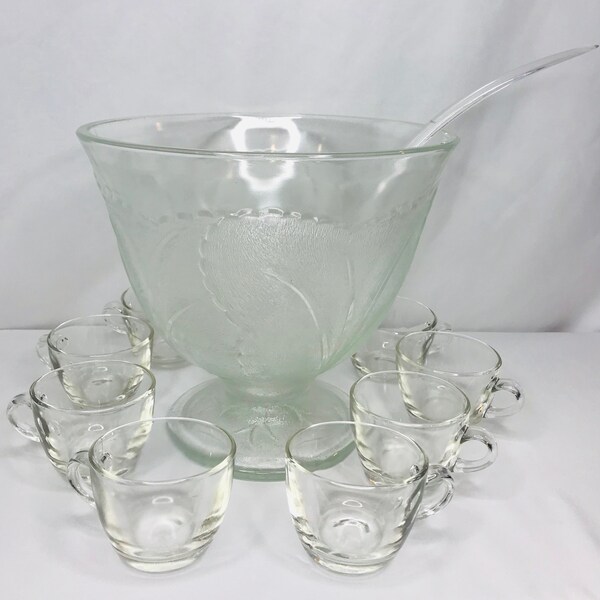 Indiana Glass Punch Bowl Etsy