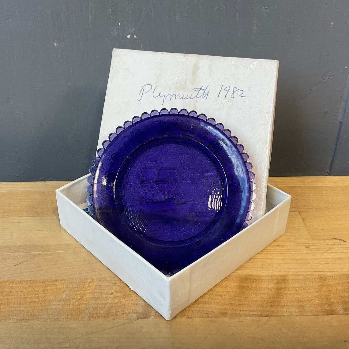 Purple Glass Cup Plate the Mayflower Etsy